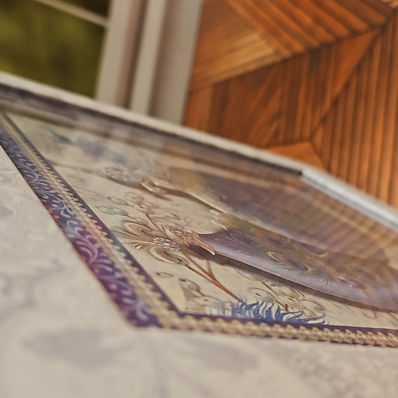 PUNCH STUDIO peacock feather ornaments keepsake box The Gifted Line Holiday - Picture 8 of 11